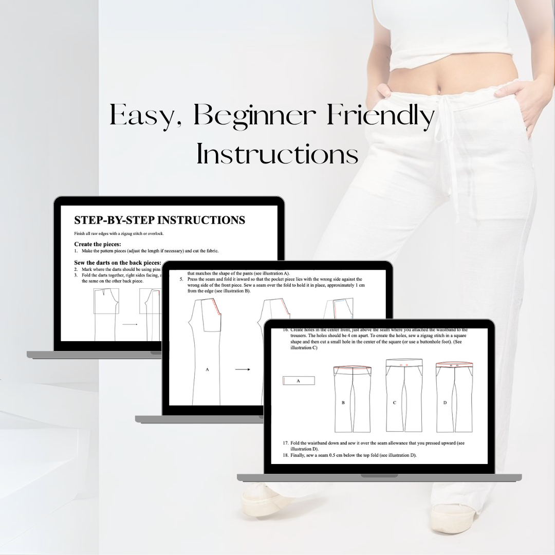 Linnen pants | Sewing pattern | Printable