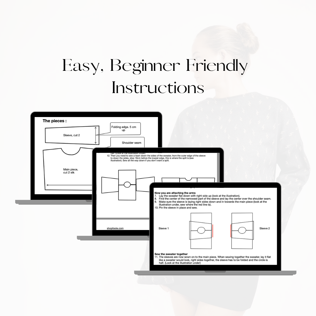 Simple sweater | Sewing pattern | Printable (NEW AND IMPROVED)