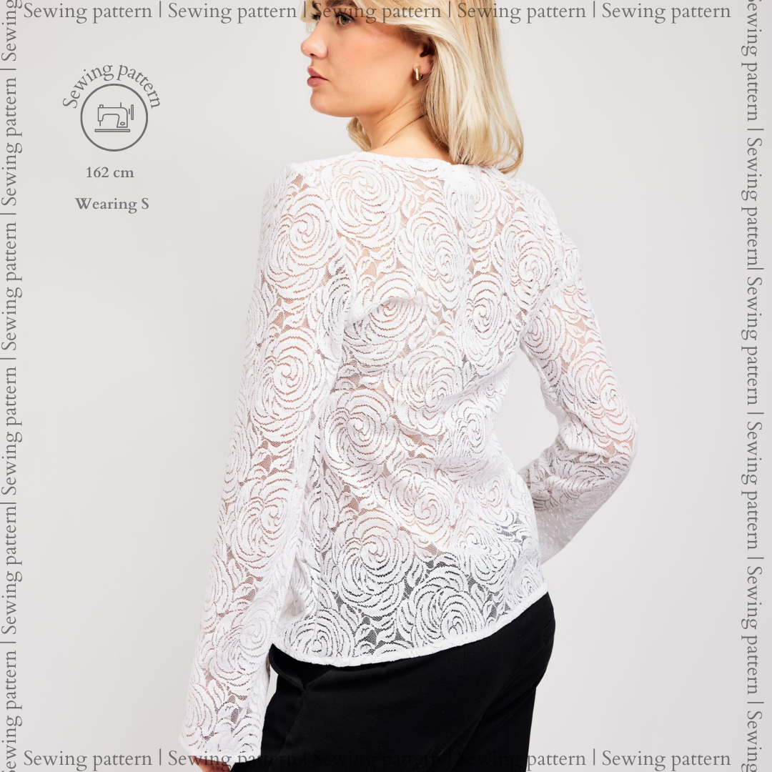 Long sleeve tying top | Sewing pattern | Printable