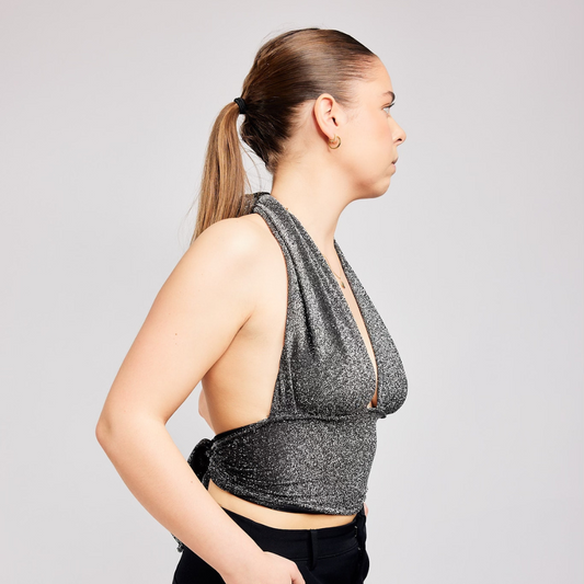 Glitter halterneck top